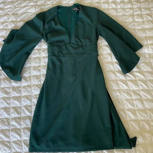 Lulus green front tie mini dress